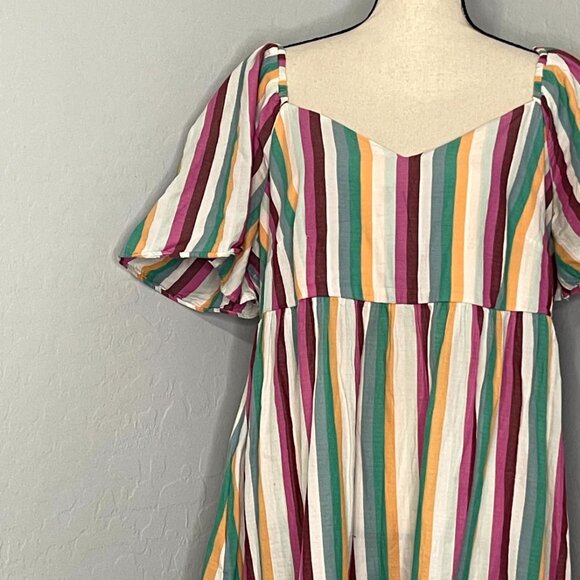 Ava & Viv Multicolor Flutter Sleeve Tiered Knee Length Dress Size X 14 - Picture 4 of 10